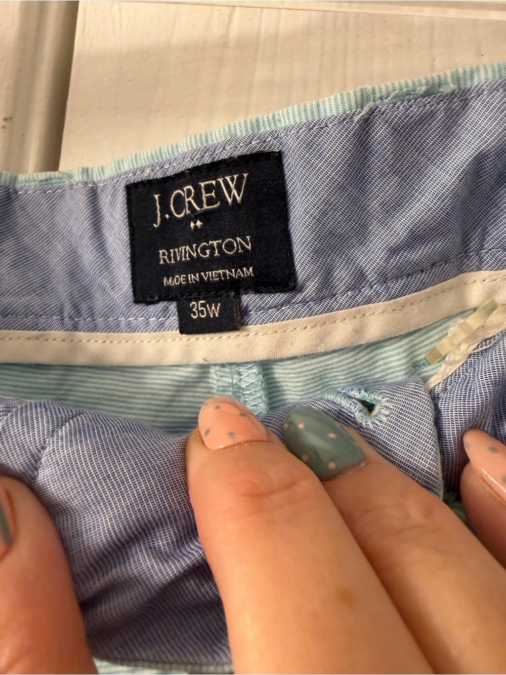 J. Crew Light Blue Flat-Front Cotton Chino Shorts